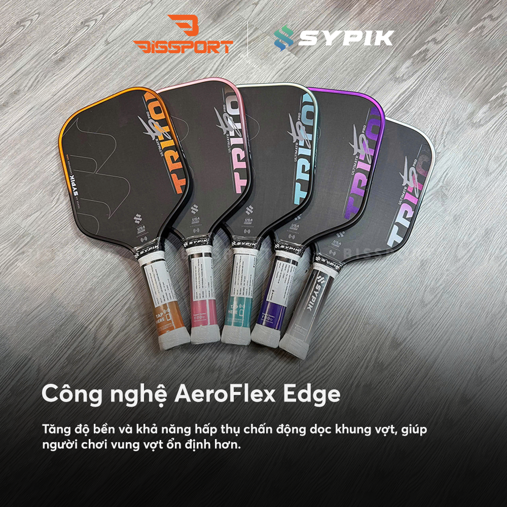 Vợt Pickleball Sypik Triton 5 Chính Hãng - Vàng - Đa Màu Sắc – Bền, Ổn Định - Mặt Carbon Siêu Nhám - Giữ Bóng Lâu- Kiểm Soát